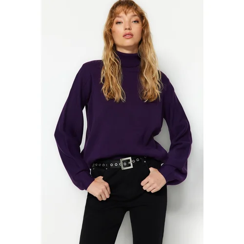 Trendyol Purple Basic Turtleneck Knitwear Sweater