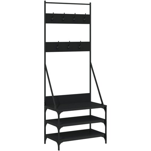 Maison Chic Regal za oblačila s prostorom za čevlje - Polica za čevlje črn 70x40x184 cm, (21777360) Slike