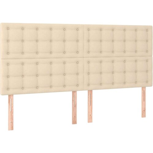  Uzglavlje 4 kom krem 100x5x78/88 cm od tkanine Slike