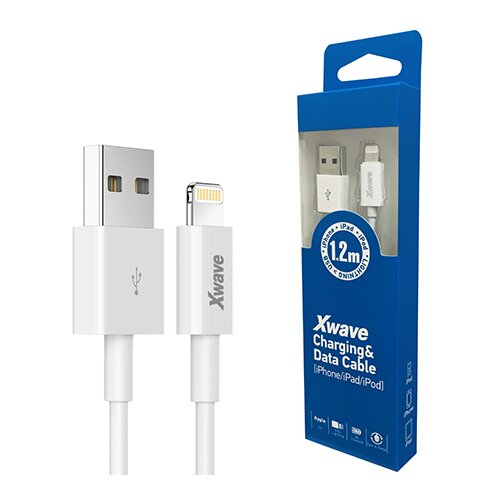 X Wave USB&amp;ndash;Lightning kabl 1,2 m, beli Slike