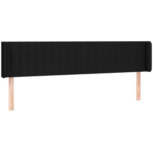  Uzglavlje s u&amp;scaron;ima crno 203x16x78/88 cm od tkanine Slike