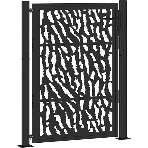 vidaXL Vrtna vrata Black 105x130 cm Oblikovanje jeklene sledi Cene