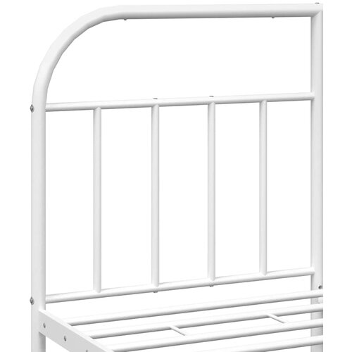  Metalni okvir za krevet s uzglavljem bijeli 150x200 cm Slike