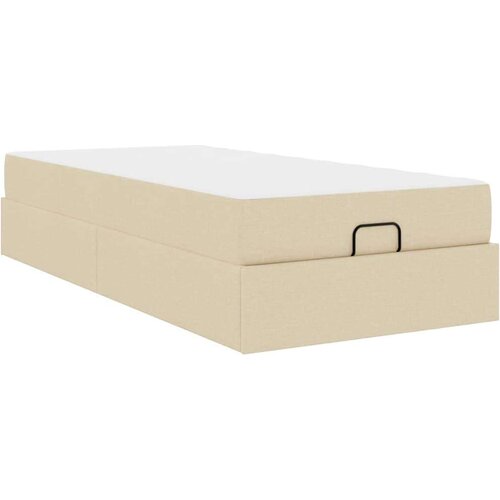  Okvir za krevet s madracem Krema 90 x 190 cm tkanina Slike
