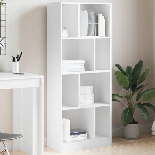  The Living Store Knjižna omara bela 57x28,5x141 cm inženirski les - Knjižna Omara, (21497189) Cene