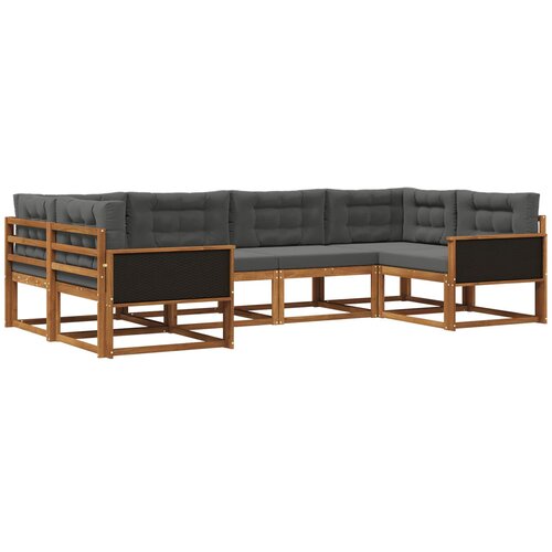 vidaXL Zunanja garnitura za sedenje 6 pcs Naravna in antracitna, (5000279889) Cene