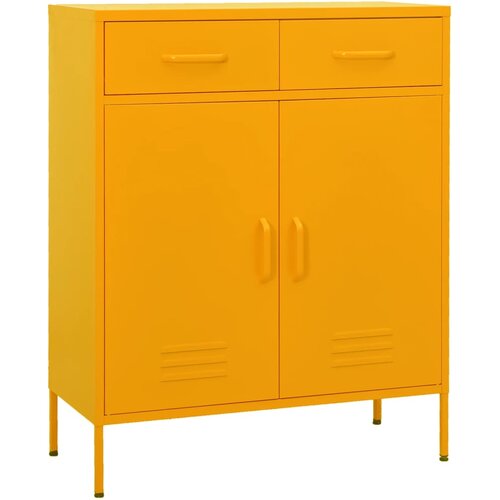 Ormarić za pohranu boja senfa 80 x 35 x 101,5 cm čelični Slike