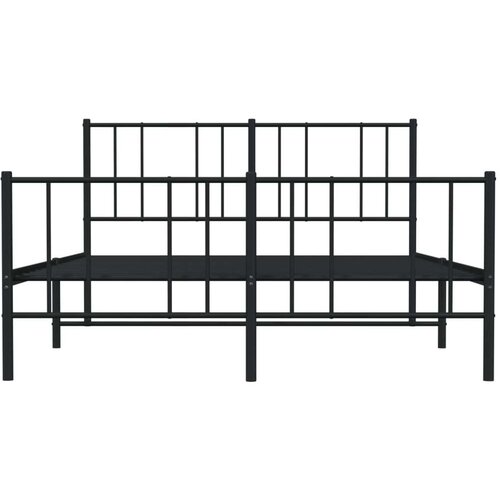 VidaXL metalni okvir kreveta uzglavlje i podnožje crni 140x190 cm Slike