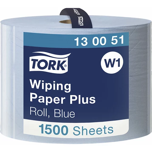 TORK Večnamenske papirnate krpe, močne, hibridna kakovost, 2-slojna izvedba, modre barve, DE 1 rola, 1500 listov/rolo