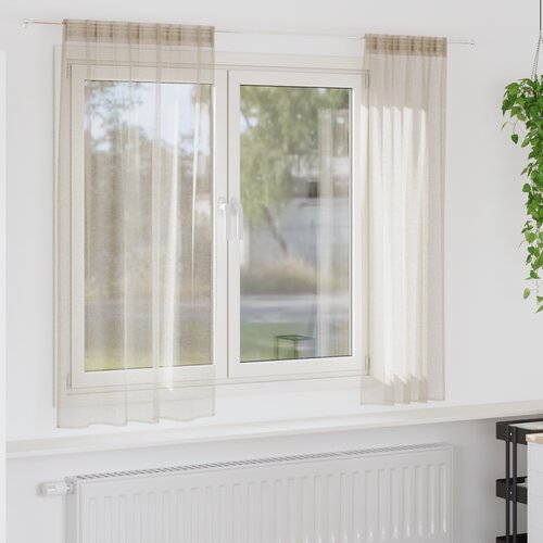 vidaXL Zavjese sa zavjesama 2 pcs Pijesak 140 x 175 cm Poliester Cijene