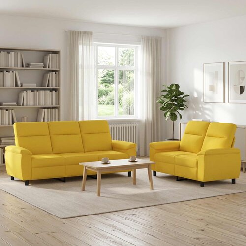  Set sofe 2 pcs Svijetlo žuta Tkanina Slike