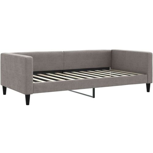 Dnevni krevet s madracem smeđesivi 100 x 200 cm od tkanine Slike