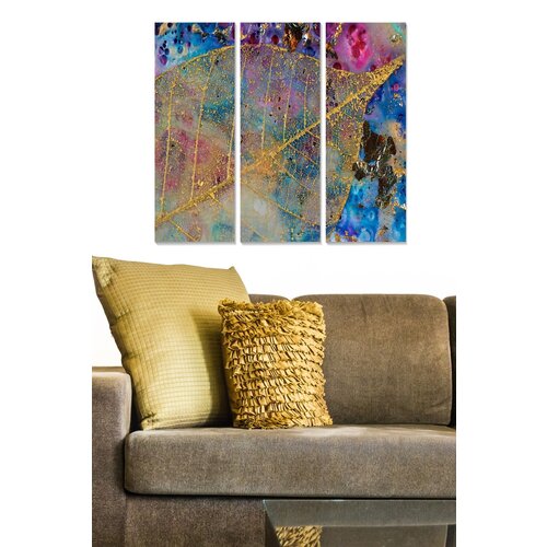 Wallity MDF132235490 Multicolor Decorative MDF Painting (3 Pieces) Cene