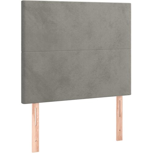 Maison Chic Posteljno vzglavje - Vzglavna omarica 2 kosa svetlo sivo 100x5x78/88 cm žamet, (22077100) Slike