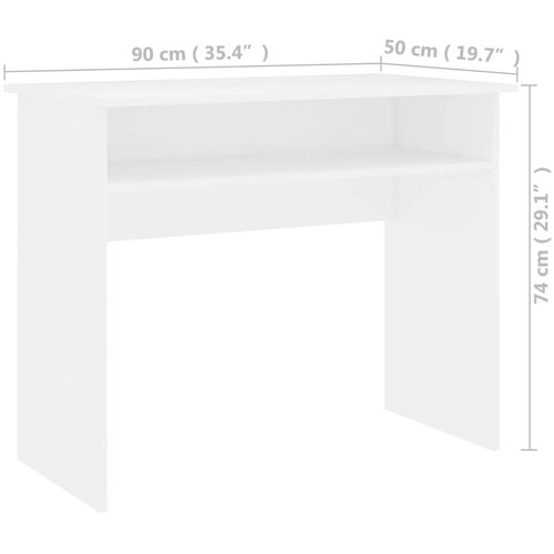  Radni stol bijeli 90 x 50 x 74 cm od konstruiranog drva Slike