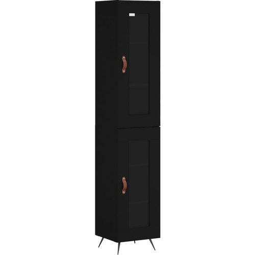 Maison Chic Visoka omara - Komoda - Predalnik črna 34,5x34x180 cm inženirski les, (21719523) Slike