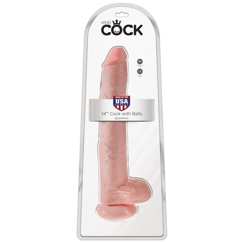King Cock 14 testisov velik dildo (35 cm) - naravni Slike