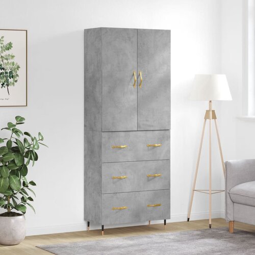 vidaXL Visoka komoda siva betona 69 5x34x180 cm od konstruiranog drva Cene
