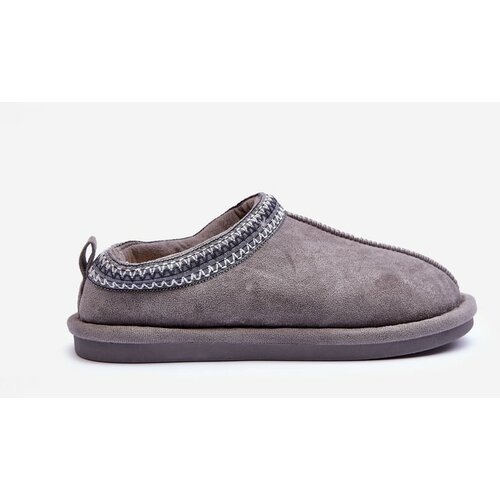 Kesi Women's suede slippers with fur gray Polinna Cene