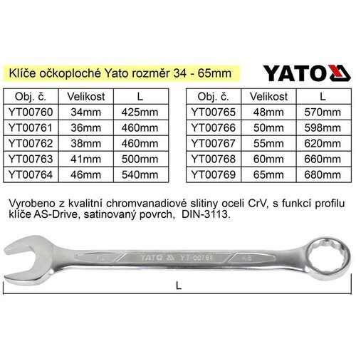 Yato Obročasti ključ 55 mm CrV, (20687495) Cene