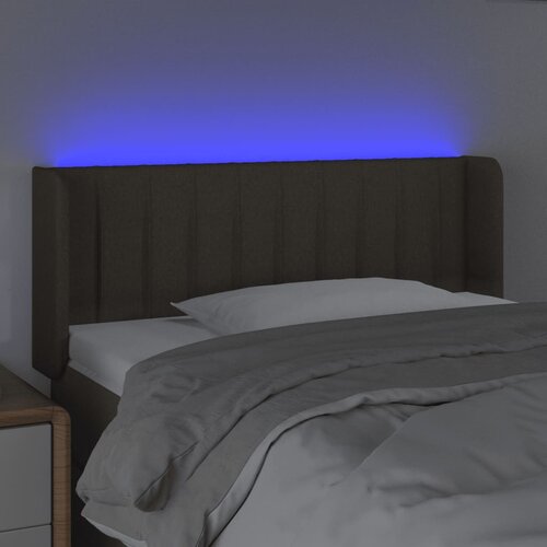  LED uzglavlje smeđesivo 103x16x78/88 cm od tkanine Slike