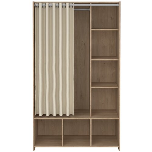  Bela/bež garderobna omara v hrastovem dekorju 105x180 cm Kit – Cene