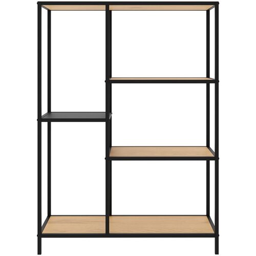 Unique Furniture Crna/u prirodnoj boji biblioteka u dekoru hrasta 80x112x35 cm Altino – Cijene