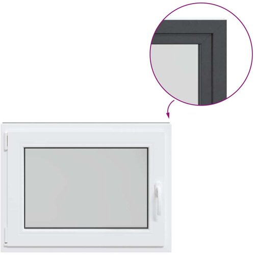  Prozor za podrum RISOR Antracit 80 x 70 cm PVC i staklo - Antracit 80 x 70 cm (trostruki sloj) Nagibanje i okretanje lijevo Slike