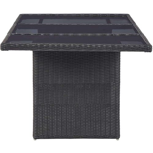 VidaXL Vrtni blagovaonski stol crni 200x100x74 cm staklo i poliratan Slike