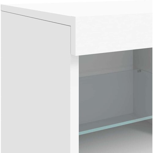 vidaXL Komoda z LED diodami bela 163x37x67 cm Cene