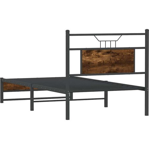 VidaXL Okvir kreveta bez madraca dimljena boja hrasta 75x190 cm drveni Slike