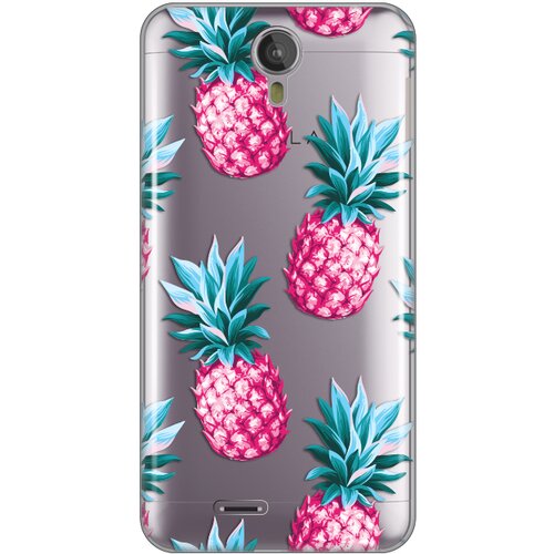 Teracell maska silikonska print skin za tesla smartphone 6.2 pink pineapples Slike