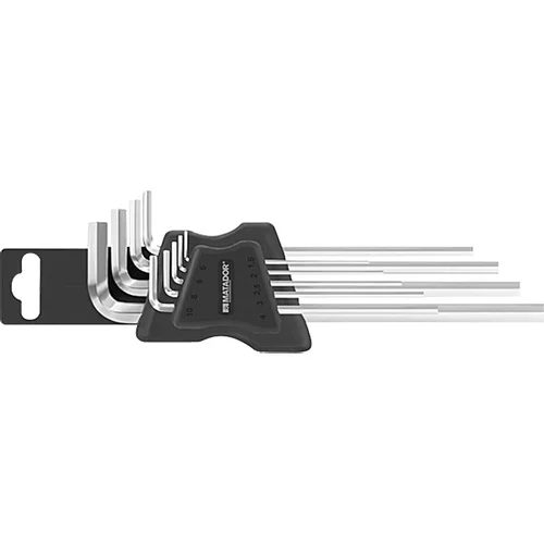 Matador Komplet dolgih imbus ključev (9-delni, 1,5–10 mm, s prižemnim nosilcem)
