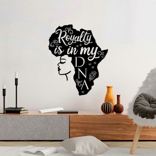 Wallity Zidna dekoracija Royalty Is In My Dna, 58 x 70 cm, Crna Cene
