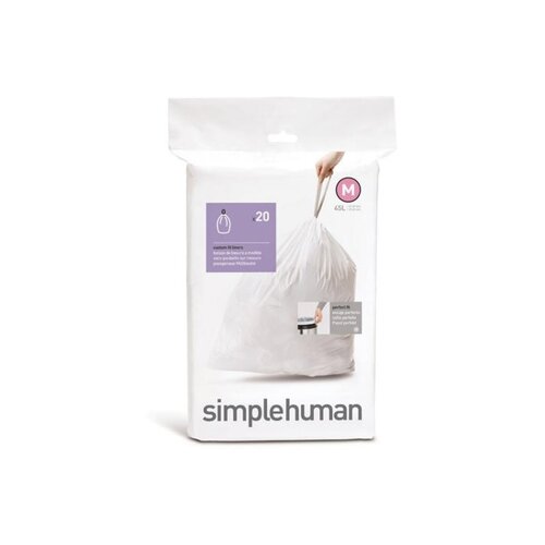Simplehuman CW0173 M-t&amp;iacute;pus&amp;uacute; egyedi m&amp;eacute;retez&amp;eacute;sű szemetes zs&amp;aacute;k &amp;uacute;jrat&amp;ouml;ltő csomag (1 x 20 zs&amp;aacute;k / csomag) Slike
