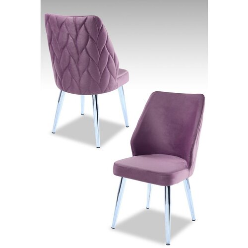 Hanah home Pufi - Lilac, Chrome LilacChrome Chair Set (4 Pieces) Cene