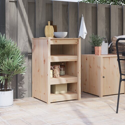 VidaXL Vanjski kuhinjski ormar 55x55x92 cm Masivno borovo drvo Slike