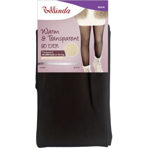 Bellinda Warm &amp;amp; Transparent 80 denske hlačne nogavice - S/40 ČRNA Slike