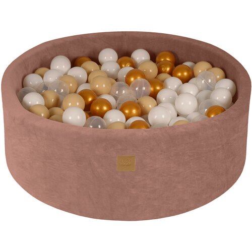 MeowBaby Bež baršunasti bazen s kuglicama ø 90x30 cm Montessori - Cijene