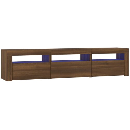 Maison Chic TV omarica - TV stojalo - Televizijska omarica z LED lučkami rjav hrast 180x35x40 cm, (21701240) Slike