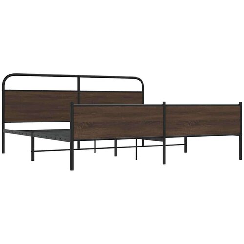 VidaXL metalni okvir kreveta bez madraca smeđa boja hrasta 180x200 cm Slike