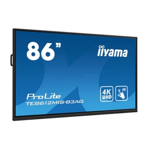 Iiyama 86" iiWare10 , Android 11, 40-Points PureTouch IR with zero bonding, 3840x2160, UHD VA panel, Metal Housing, Fan-less, Speakers 2x 16W front, VGA, HDMI 3x HDMI-out, USB-C with 65W PD (front), Audio mini-jack and Optical Out (S/PDIF), USB Touch Interf Cene