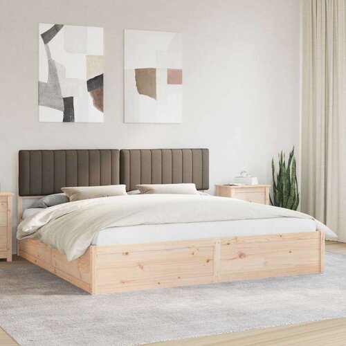  Krevetni okvir s tapiciranim uzglavljem Sivo-smeđa 200 x 200 cm Cijene