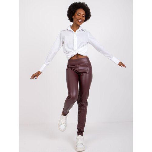 RUE PARIS Leggings-RV-LG-6007.11-burgundy Cene
