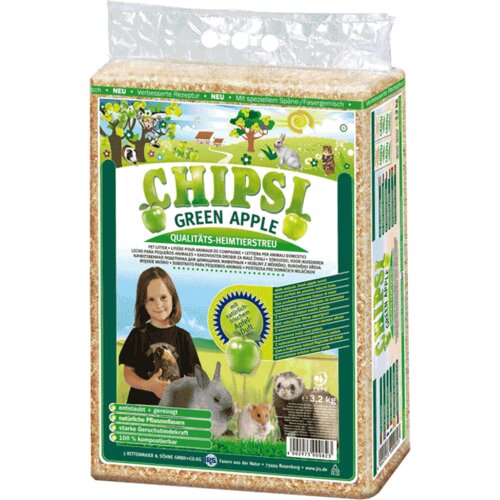 Chipsi Podloga za glodare Green Apple - 60 L Cene