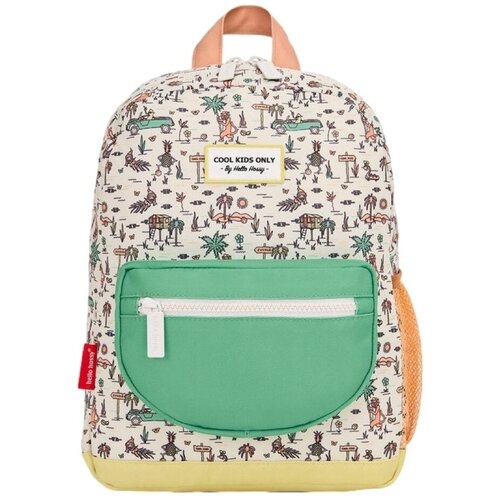Hello Hossy Jungly Kids Backpack - Beige/Vert Opaline Bijela Cijene