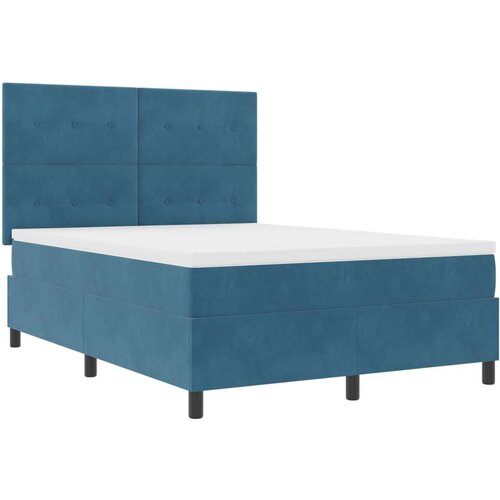 Box Spring Krevet s Madracem Tamnoplave Boje 140x190 cm Bar&amp;scaron;un Slike