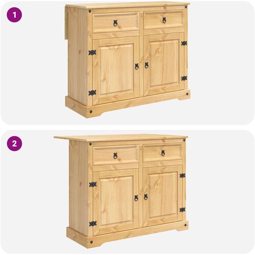  Set kuhinjskog otoka Corona 3 pcs Medeni vosak Masivna borovina Slike