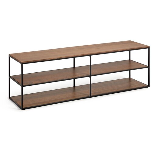 Kave Home TV stol u dekoru hrasta u crno-prirodnoj boji 160x50 cm Yoana - Slike