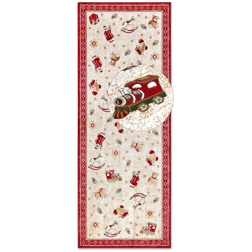 Villeroy &amp;amp; Boch Crvena staza s božićnim motivom od mje&amp;scaron;avine pamuka 80x200 cm Toy&amp;#039;s Delight Red Christmas &amp;ndash; Slike